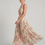 Lioralora | Halter Neck Floral Midi Dress