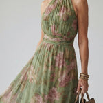 Dahwyn | Gathered Halter Midi Dress
