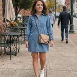 Nilalia | Long Sleeve Button Front Denim Shirt Dress