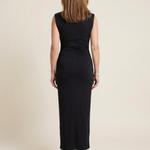 Romida | Sleeveless Draped High Neck Midi Dress