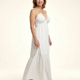 Penda | Halter Neck Gathered Bodice Tiered Maxi Dress