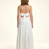 Penda | Halter Neck Gathered Bodice Tiered Maxi Dress