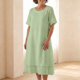 Temette | Layered Short Sleeve Midi Dress