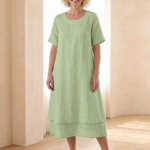Temette | Layered Short Sleeve Midi Dress