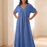 Norwyn | V Neck Short Sleeve Midi Dress