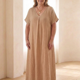 Norwyn | V Neck Short Sleeve Midi Dress