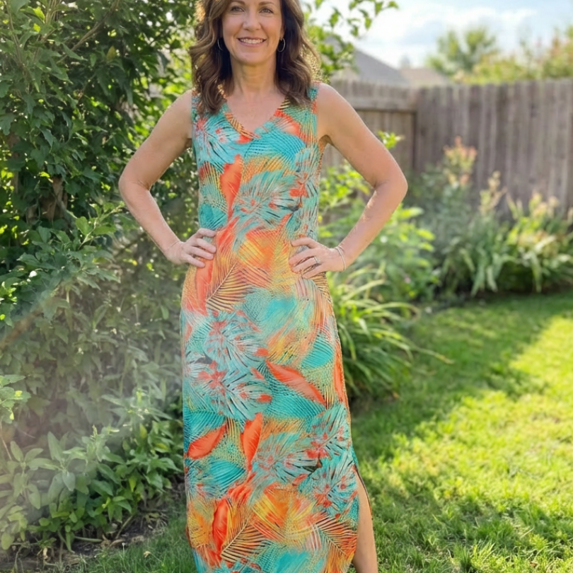 Liorada | Sleeveless V Neck Pocket Maxi Dress
