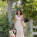 Liorana | Flutter Sleeve Smocked Gingham Maxi Dress