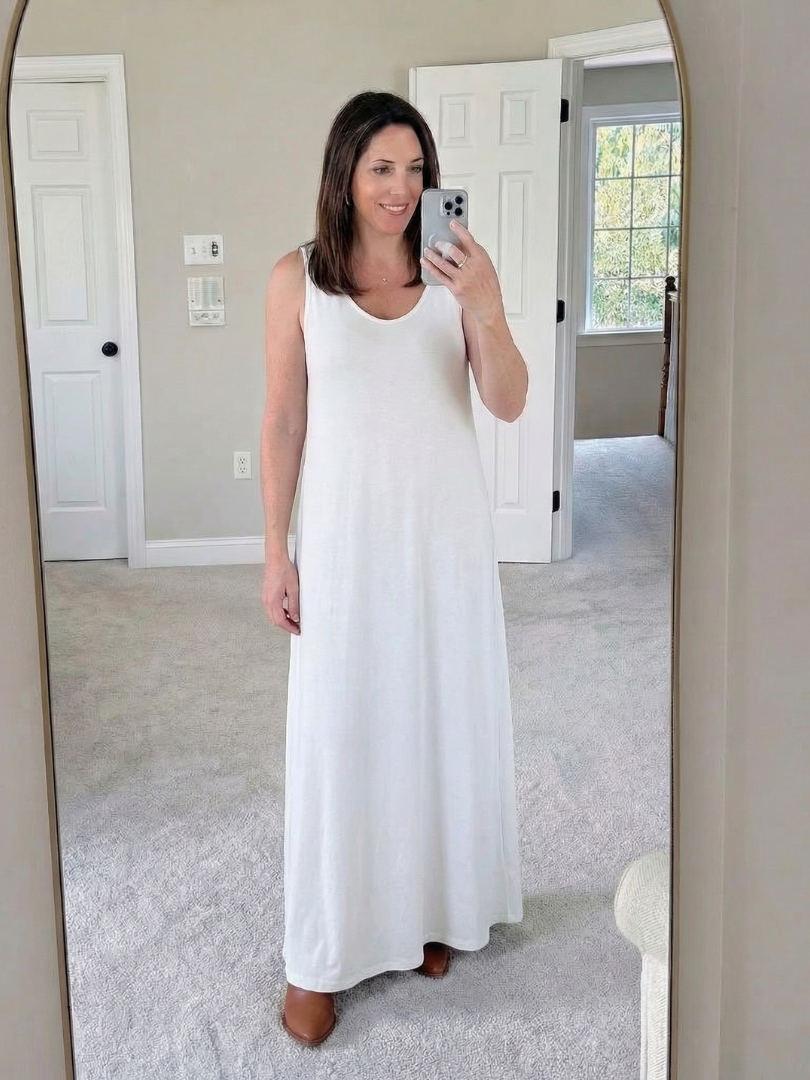 Dahmarie | Sleeveless V Neck Side Slit Midi Dress