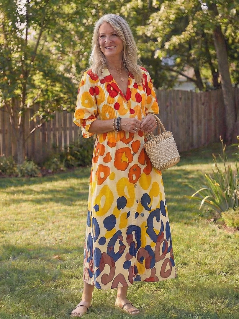 Magdalyn | Botanical Flow Maxi Dress