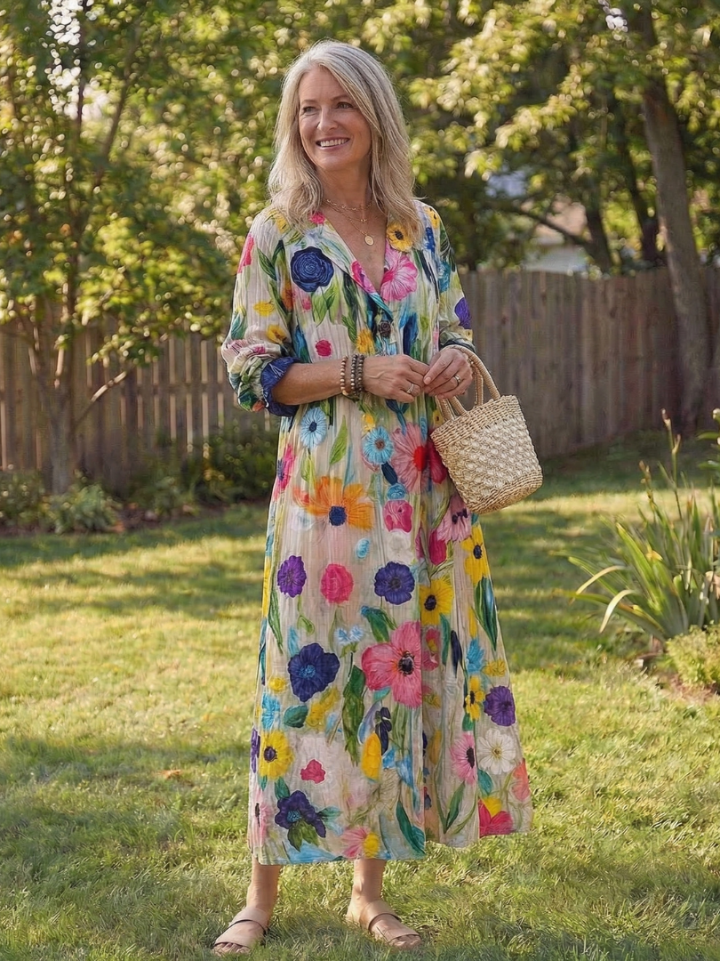 Magdalyn | Botanical Flow Maxi Dress