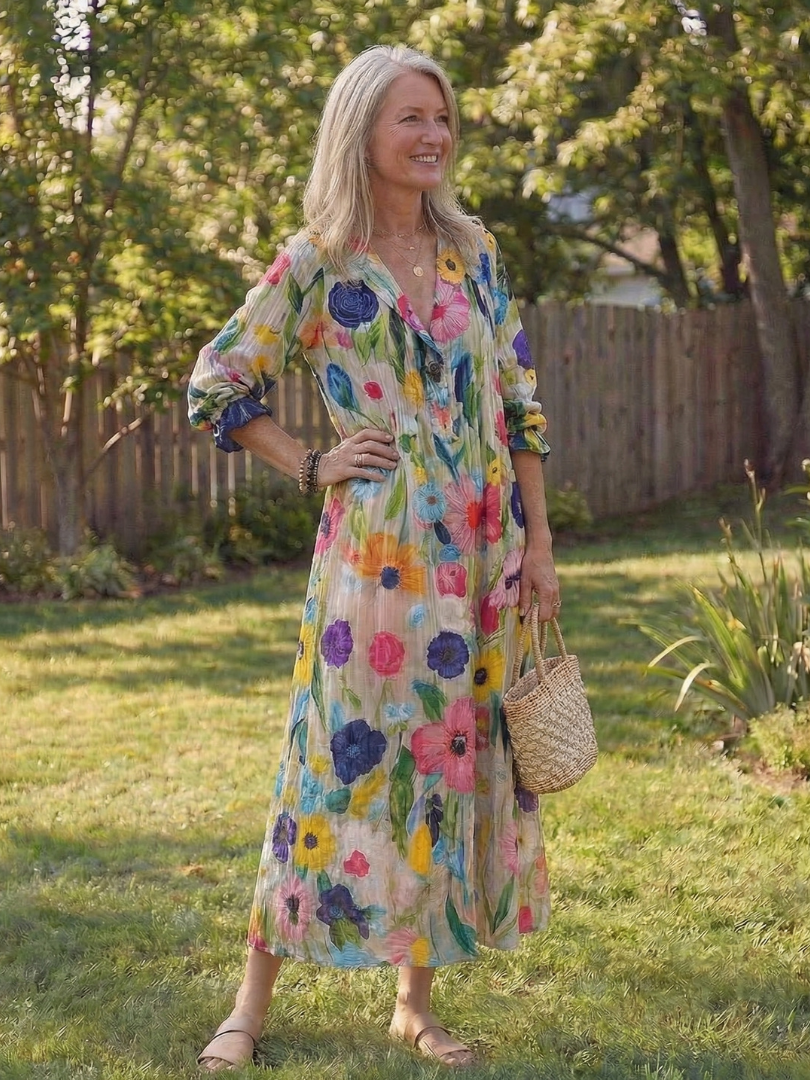 Magdalyn | Botanical Flow Maxi Dress