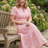 Lilada | Short Sleeve Eyelet Tiered Midi Dress