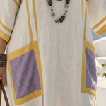 Dormarie | V Neck Short Sleeve Pocket Maxi Dress