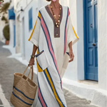 Serette | V Neck Half Sleeve Pocket Maxi Dress
