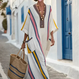 Serette | V Neck Half Sleeve Pocket Maxi Dress