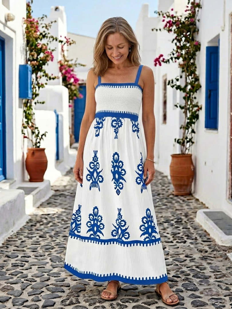 Marenthea | Sleeveless Smocked Bodice Maxi Dress