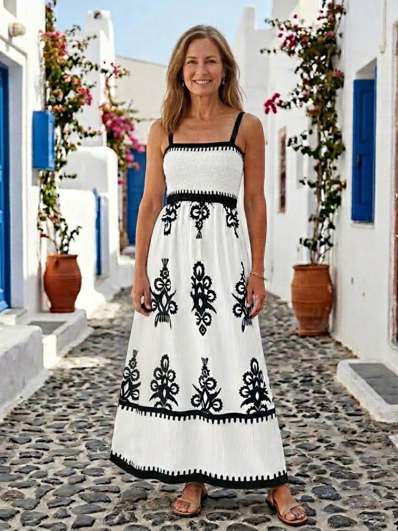 Marenthea | Sleeveless Smocked Bodice Maxi Dress
