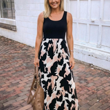Frelia | Sleeveless Scoop Neck Printed Maxi Dress