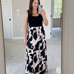 Frelia | Sleeveless Scoop Neck Printed Maxi Dress