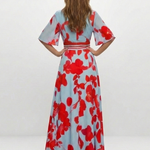 Celine | V Neck Short Sleeve Floral Maxi Dress