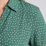 Thalmarie | Short Sleeve Collared Polka Dot Midi Dress