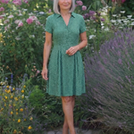 Thalmarie | Short Sleeve Collared Polka Dot Midi Dress