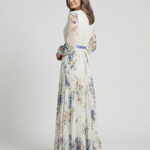 Noramarie | Long Sleeve V Neck Floral Maxi Dress