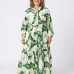 Larney | Long Sleeve Tie Waist Tiered Maxi Dress
