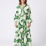 Larney | Long Sleeve Tie Waist Tiered Maxi Dress