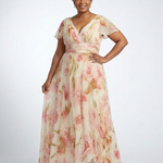 Wrennadra | V Neck Short Sleeve Floral Maxi Dress