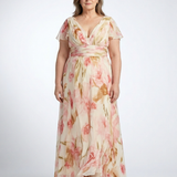 Wrennadra | V Neck Short Sleeve Floral Maxi Dress