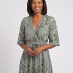 Theawynne | Floral V Neck Short Sleeve Maxi Dress
