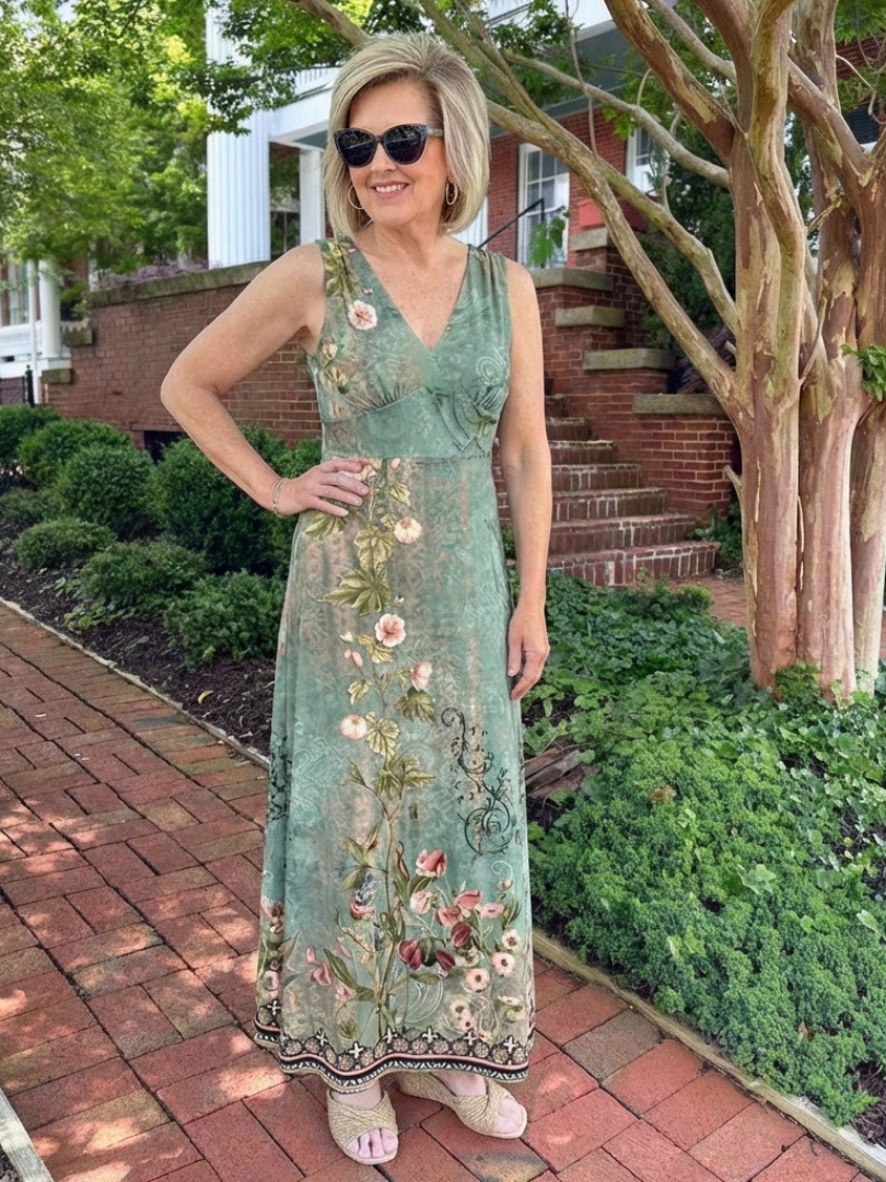 Norda | Sleeveless V Neck Floral Maxi Dress