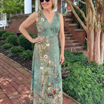 Norda | Sleeveless V Neck Floral Maxi Dress