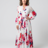 Mirarina | Floral Long Sleeve Wrap Maxi Dress