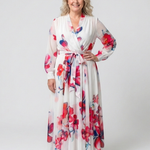 Mirarina | Floral Long Sleeve Wrap Maxi Dress