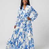 Mirarina | Floral Long Sleeve Wrap Maxi Dress