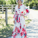 Mirarina | Floral Long Sleeve Wrap Maxi Dress