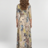 Lorna | Three Quarter Sleeve Floral Maxi Wrap Dress