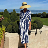 Isabeth | Long Sleeve Printed Midi Wrap Dress