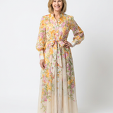 Liarina | Floral Sheer Long Sleeve Maxi Dress