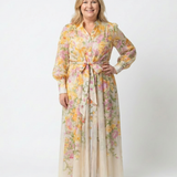 Liarina | Floral Sheer Long Sleeve Maxi Dress