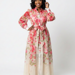 Liarina | Floral Sheer Long Sleeve Maxi Dress