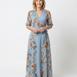 Isavia | Floral Wrap V Neck Maxi Dress