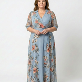 Isavia | Floral Wrap V Neck Maxi Dress