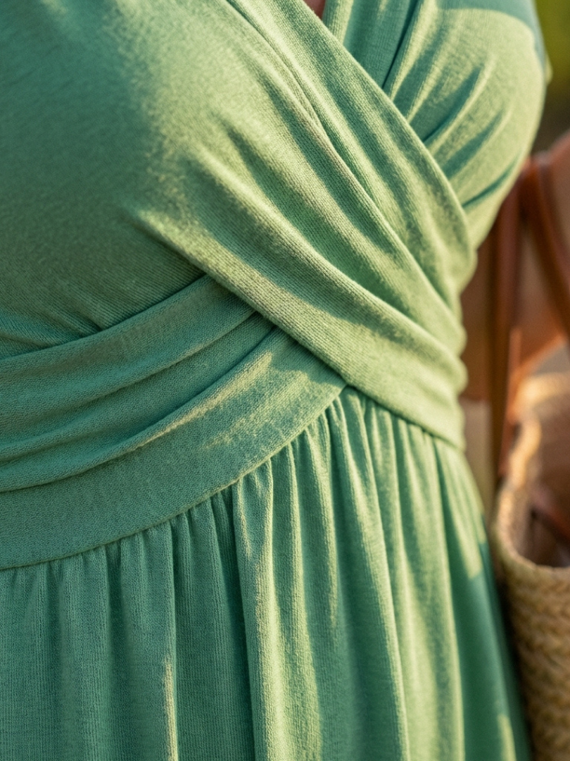 Wrennalia | Short Sleeve V Neck Maxi Dress