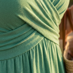Wrennalia | Short Sleeve V Neck Maxi Dress